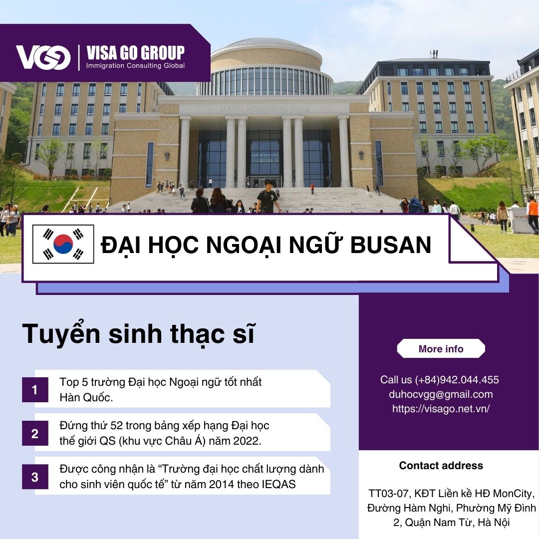 Đại học Busan gọi tên: Tuyển sinh Thạc sĩ D2-3, học bổng 50%!